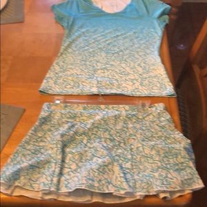 Tennis top and skirt